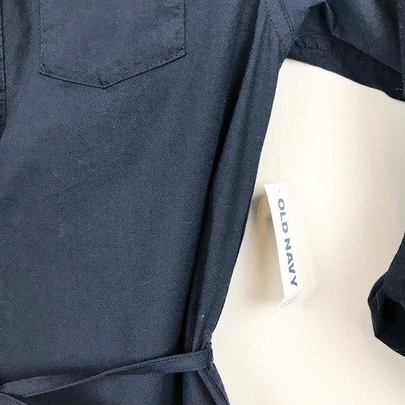 NEW Girls Old Navy 3/4 Shirt Dress Navy Blue - Picture 5 of 6